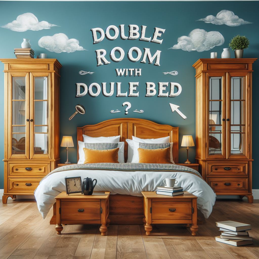 What does the phrase 'double room with double bed' mean?